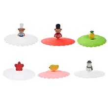 Герметичная, силиконовая чашка крышками из мультфильмов, легко открываются и закрываются высокое Температура сопротивление уплотнения защиты стук над чашей