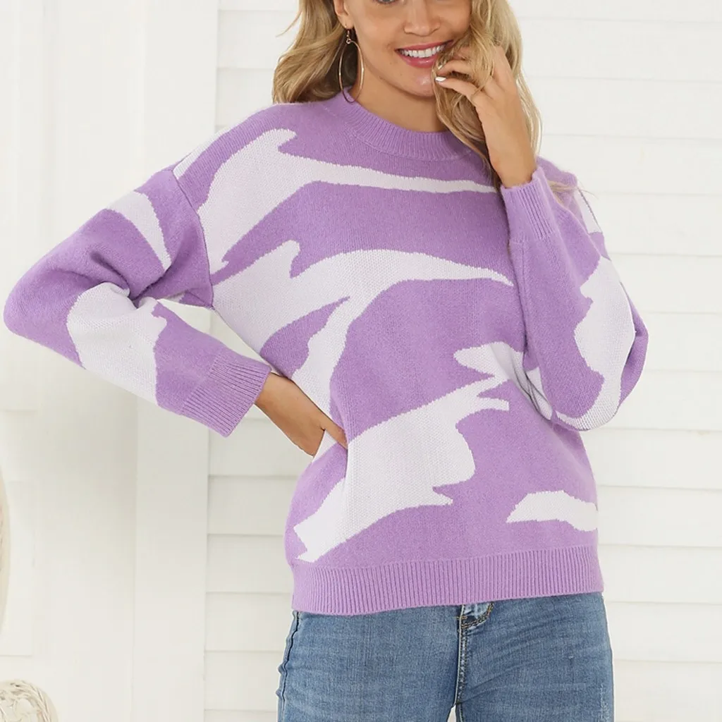 womens sweaters loose sweater Women Casual O-Neck Pullover long Sleeve Sweaters Japanese Kawaii Ulzzang Clothing For Women 9.16
