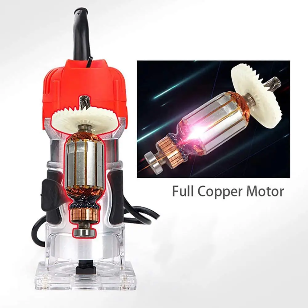 220V 800W 30000rpm Wood Working Milling Machine Electric Trimmer Engraving Slotting Hand Carving Wood Router Woodworking Tools