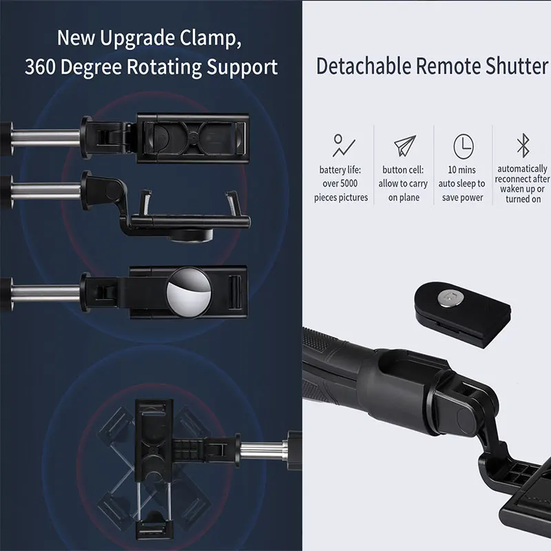 Fashion Foldable Shutter Remote Controller bluetooth Flexible Selfie Stick Tripod for smartphone Mobile Camera
