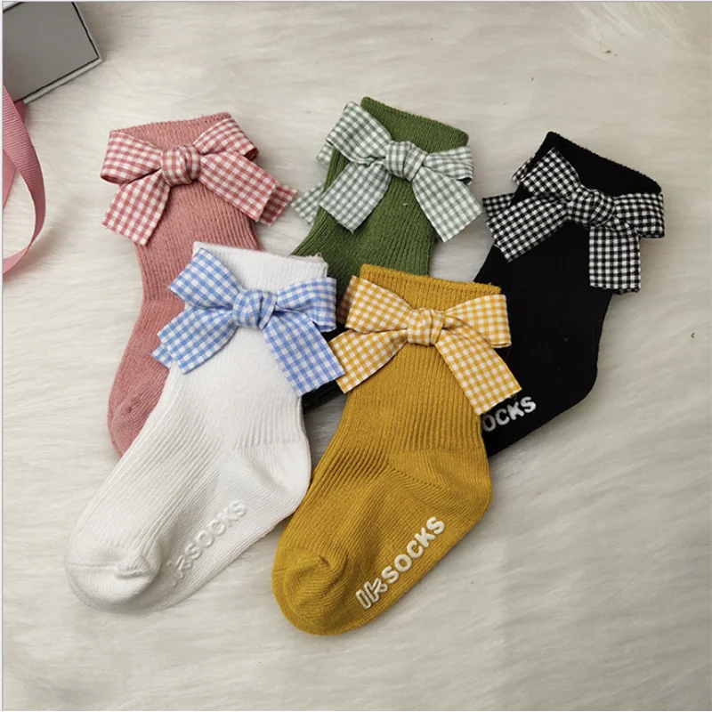 

2021 new Baby Girls Socks With Big Bows Toddlers Infants Ankle Socks For Kids Girls Princess Sock Cute Children Socks