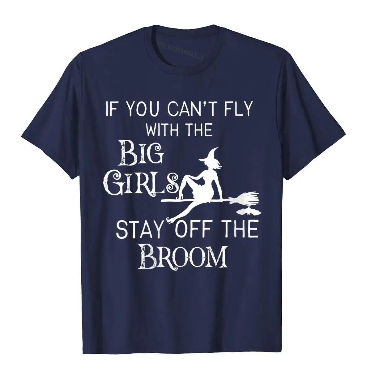 Womens If You Can't Fly With Big Girls Stay Off The Broom Witch V-Neck T-Shirt__B8778navy