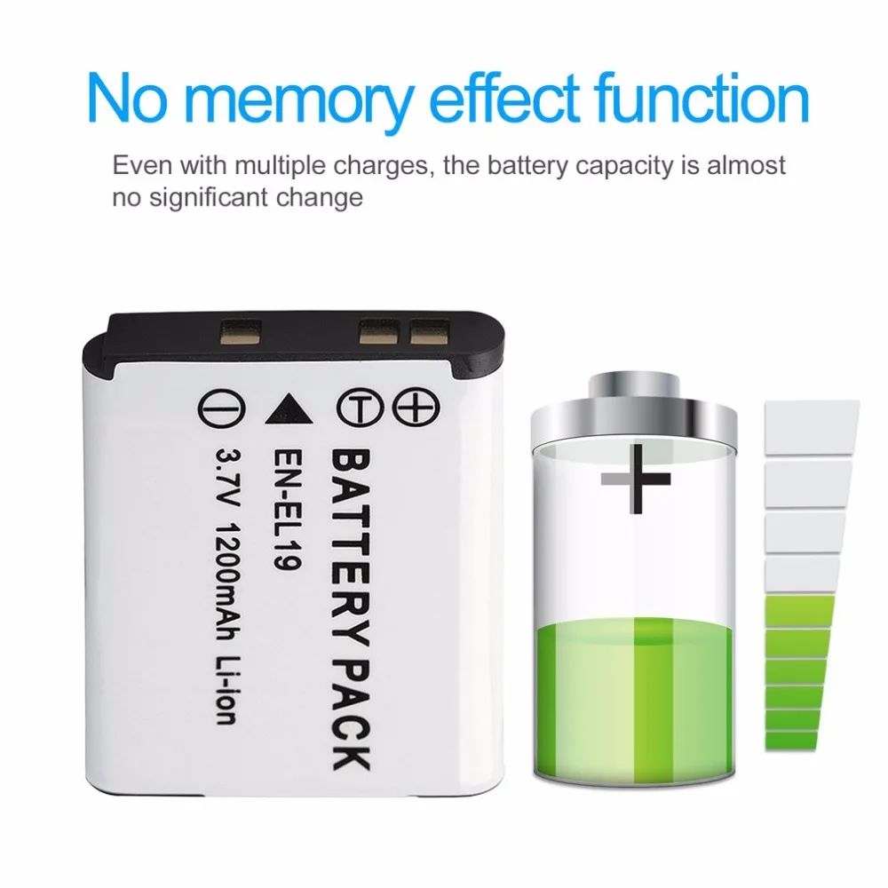 EN-EL19 3,7 V 1200MAH литий-ионная аккумуляторная цифровая камера сменный аккумулятор подходит для Nikon COOLPIX S2500, S4100, S3100