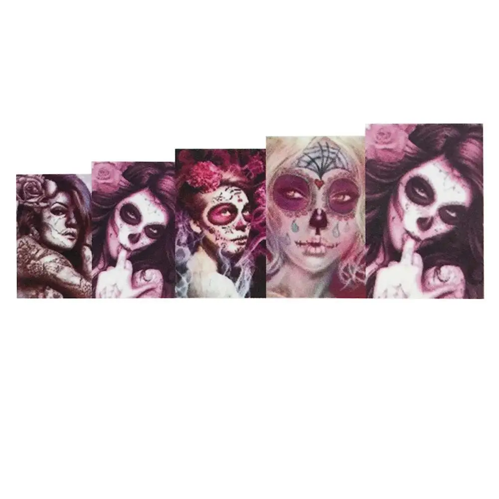 1 шт. переводные наклейки для ногтей в виде черепа дизайна клей маникюра Черные