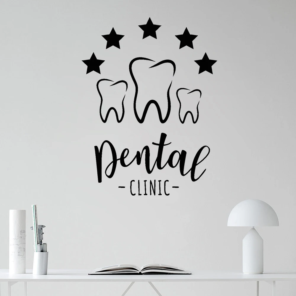 Dental Logo Signboard Wall Decal for Clinic Decor Dentist Vinyl Stickers Removable Room Z671 | Дом и сад