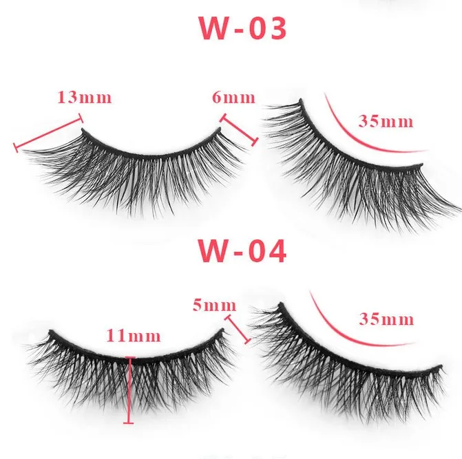 5pairs 3D Mink Eyelashes Natural False Eyelashes Children's stage Dramatic Volume Fake Eyelashes Makeup Eyelashes - Цвет: w-03