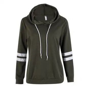 

Women Ladies Long Sleeve Kpop Hoodie Elegant hip hop Striped Harajuku Sweatshirt Hooded Jumper Pullover truien dames Streetwear