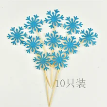 10pcs/lot Cute SnowFlake Cartoon Cupcake Topper Cake Flags For Wedding Birthday Party Baby Shower Decoration Supplies