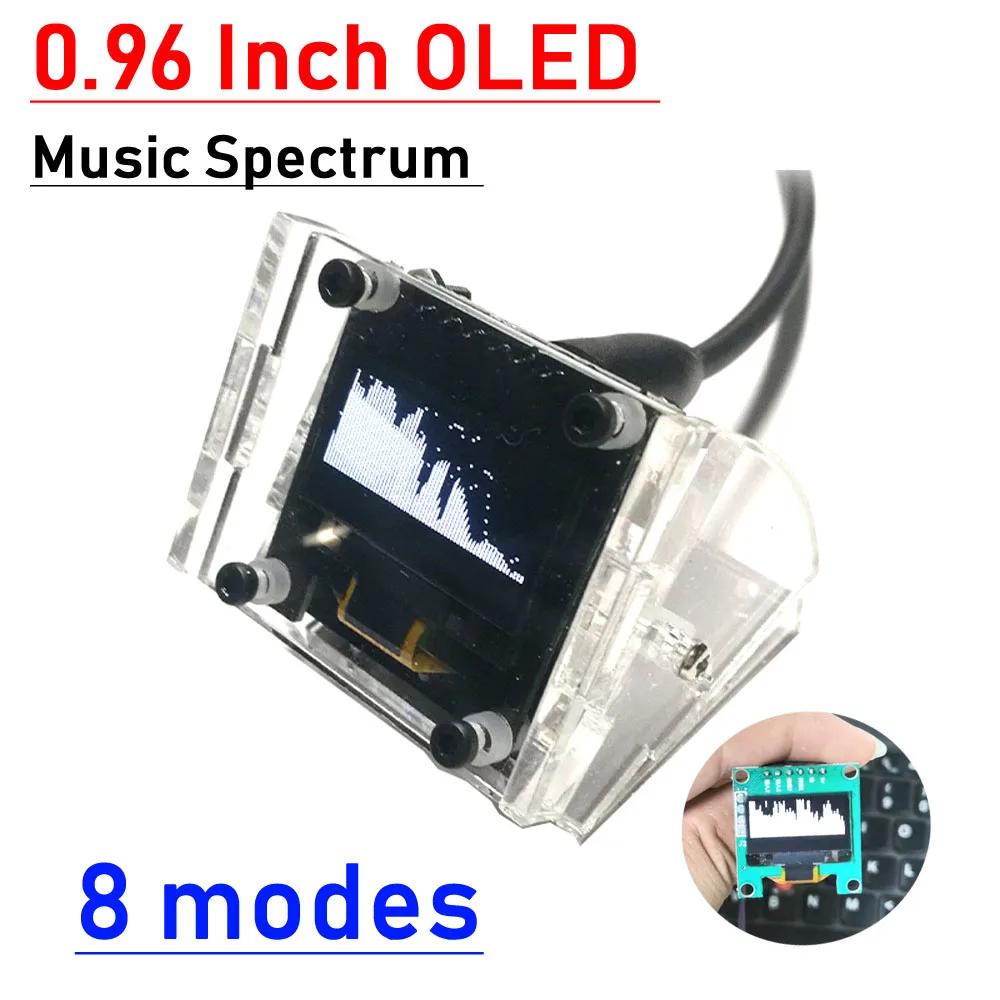 Mini Oled Stereo Spettro Musicale Display Analizzatore Amplificatore Schermo Indicatore Di Livello Audio Analizzatore Di Ritmo Vu Meter Controllo Voca