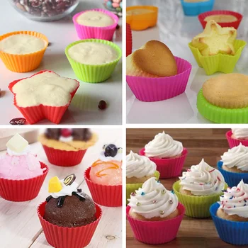 

6 Pieces/Set Silicone Cake Baking Molds Cake Mold Silicon Cupcake Cup Home Kitchen Cooking Tools Random Color
