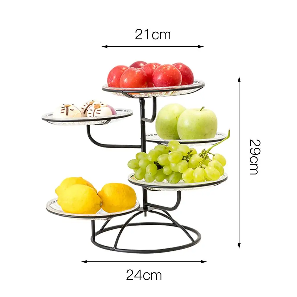 Фруктовая подставка Многослойная без крышки стойка для закусок лоток для торта для гостиной кухни круглая основа полый кронштейн для посуды металлическая полка для фруктов
