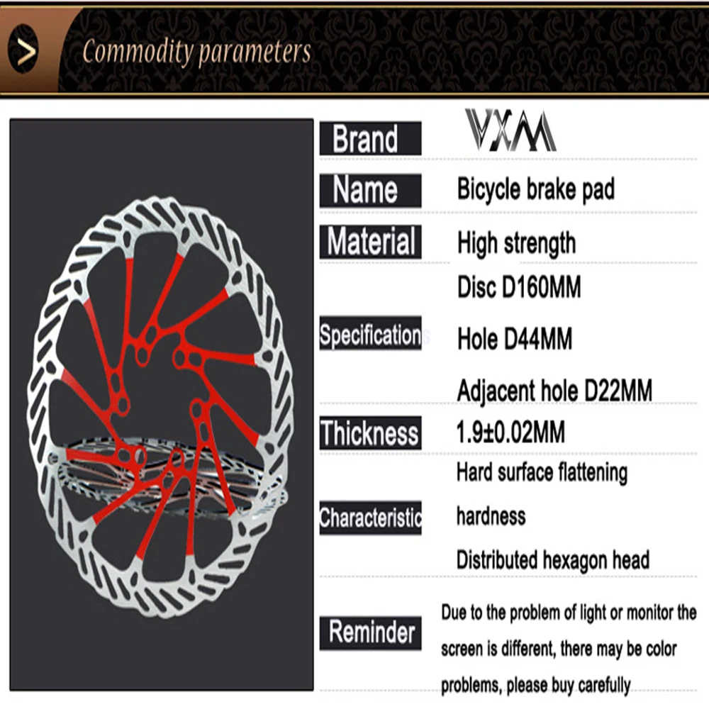 VXM дисковый тормозной ротор 203/180/160/140/120 мм 6 дюймов G3 Нержавеющая сталь ротора диск для горного велосипеда дорожный велосипед круизер Запчасти для велосипедов