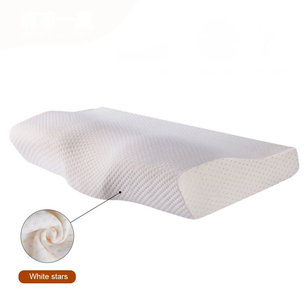 

Memory Foam Bedding Pillow Neck Protection Slow Rebound Memory Foam Butterfly Shaped Pillow Health Cervical Neck Size In 50*30CM