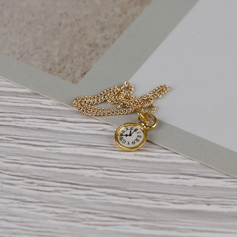 Doll Accessories Doll Clothes Accessories Plush Doll Accessories 1Pc Fashion Mini Necklace Pocket Watch for 1/6 Doll Watch Accessories
