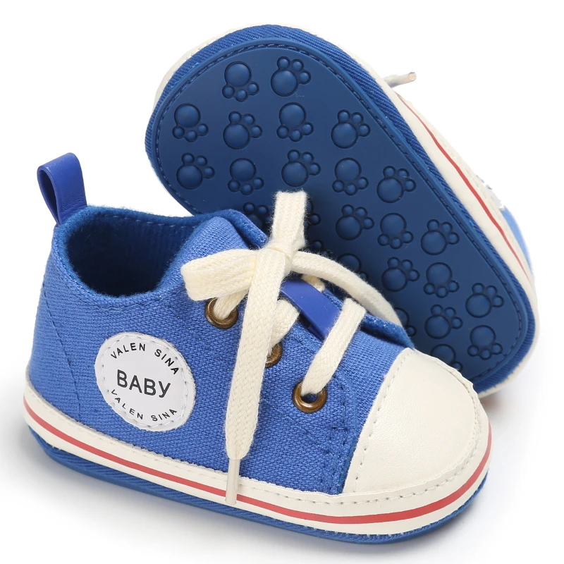 DANNEIS Fashion Canvas Newborn Baby Shoes Infant First Walkers Tollder Lace-up Shoes Baby Girls Boys Sneaker Prewalker 0-18M