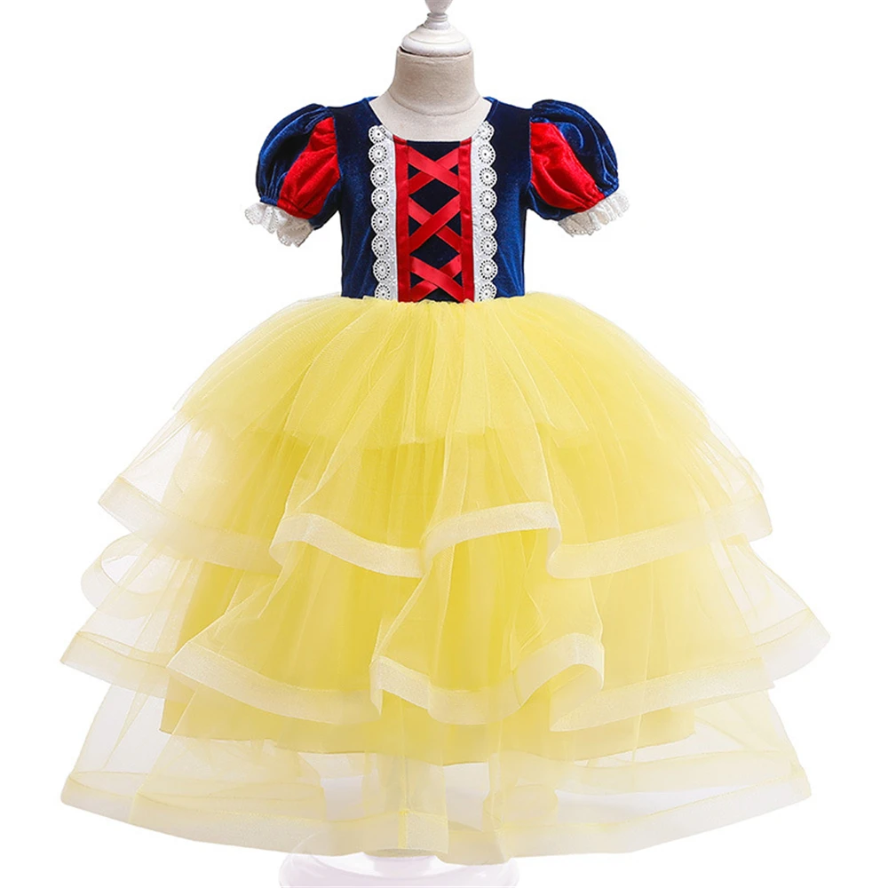 Платье Белоснежки для костюмированной вечеринки для девочек; платье-пачка для маленьких девочек; праздничное платье принцессы для малышей; детское платье с фатиновой юбкой