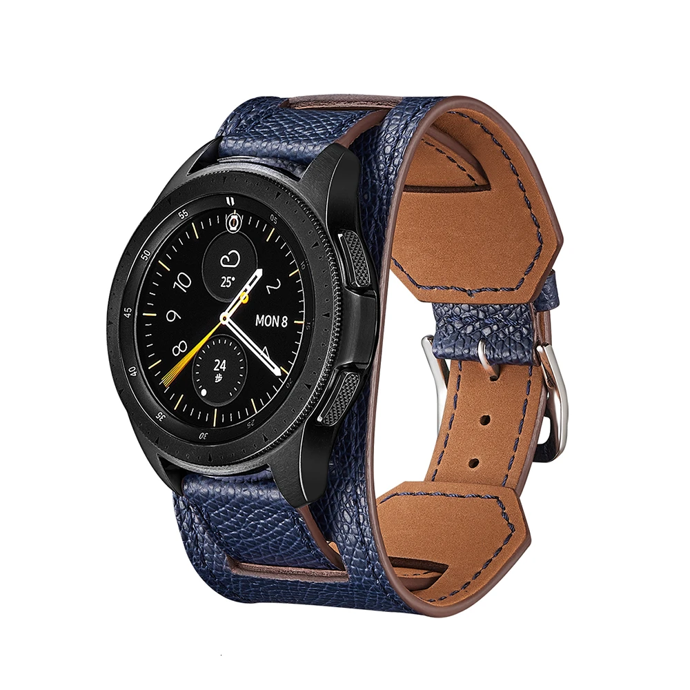 22 мм 20 кожаный ремешок для Garmin Vivoactive 3 samsung gear S2 Active 2 Galaxy 46 мм 42 Amazfit 2 3 GTR 42 мм умный браслет на запястье