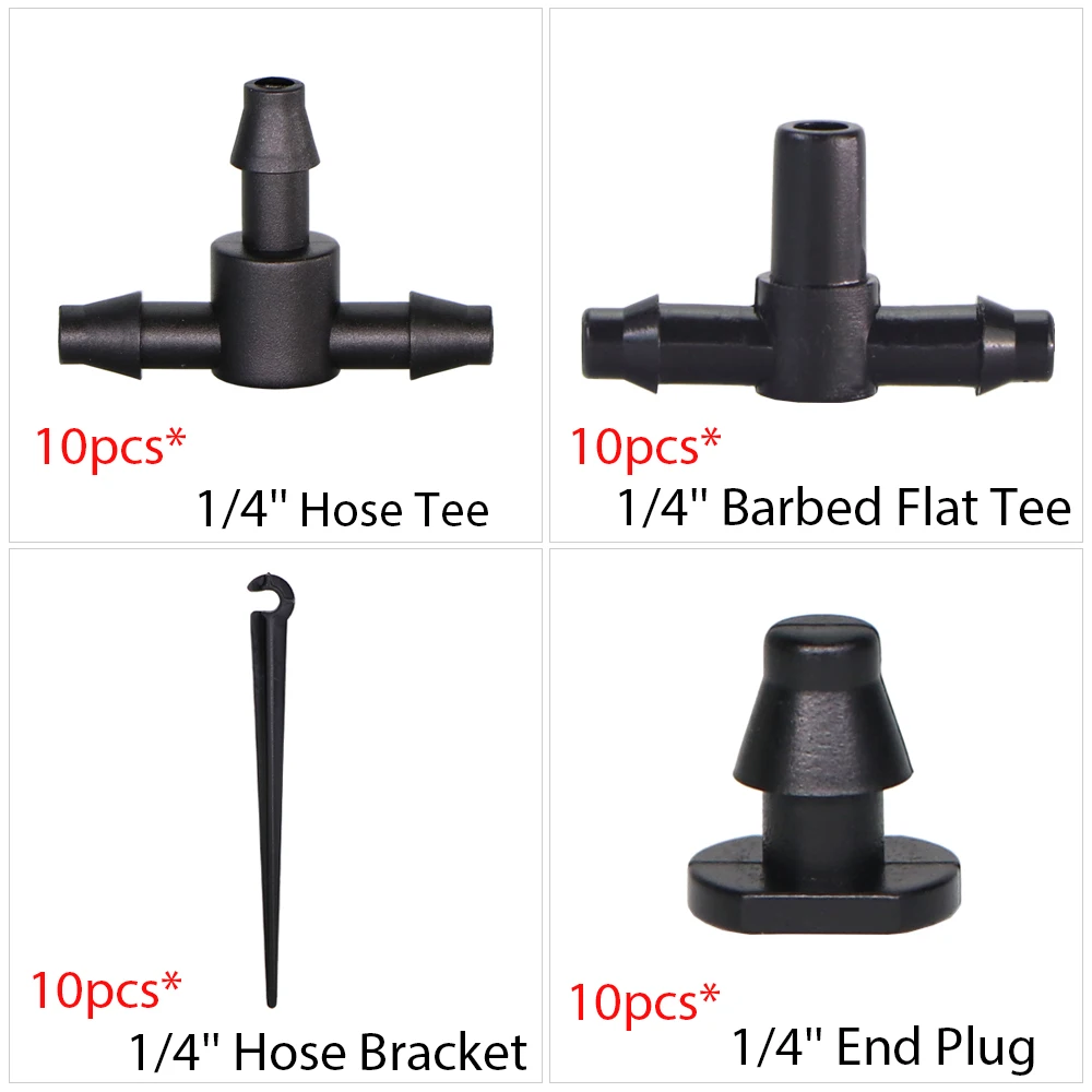 Garden Drip Irrigation & Cooling System with Automatic Watering Sprinkler and Tee Connector