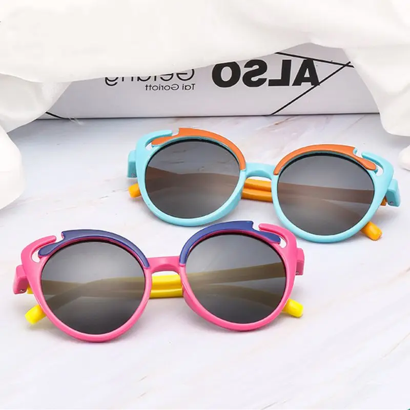Детские солнцезащитные очки для мальчиков и девочек, детские солнцезащитные очки TAC, ультрамягкие силиконовые очки UV400 24BC