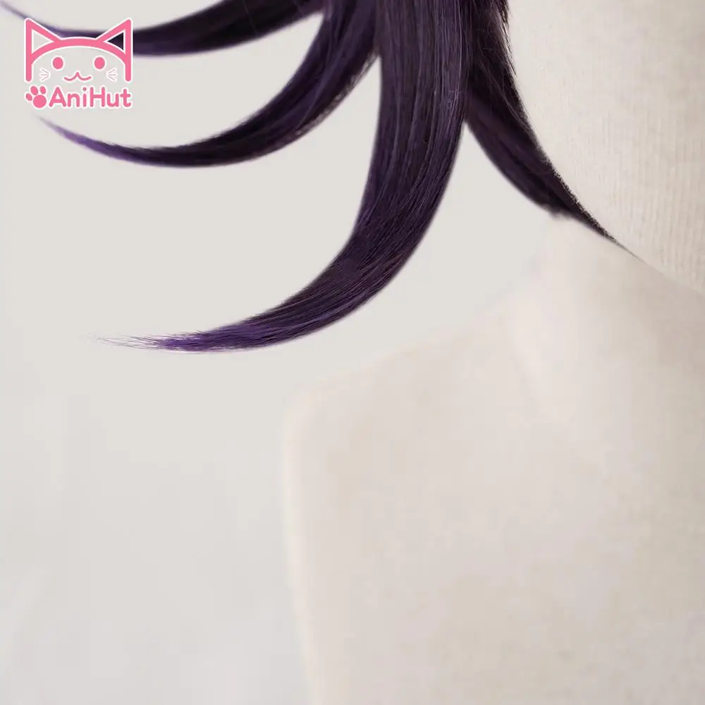 AniHut Ouma Kokichi парик Danganronpa V3 косплей парик Аниме Косплей волосы фиолетовый синтетические термостойкие волосы Ouma Kokichi Косплей
