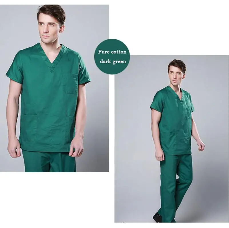 man green short Европейский стиль, модный медицинский костюм для лаборатории, пальто для женщин, больничный скраб, Униформа, наборы, дизайн, облегающая, дышащая, мужская, медицинская форма - Цвет: man green short