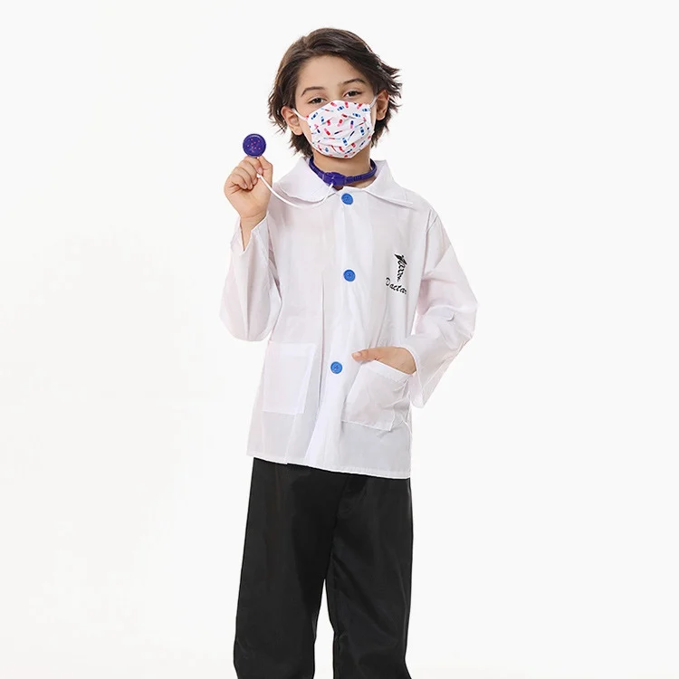 Costume Da Medico Veterinario Per Bambini Unisex Dentista Dr Uniform Toys Costume 3-9 Anni Costume Purim
