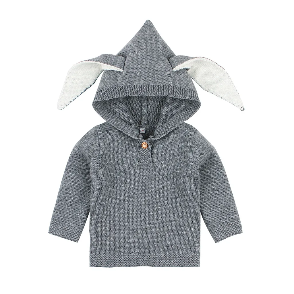 Toddler Baby Girls Winter Crochet Tops Cartoon Hooded Warm Knit Sweater Cartoon Long Sleeve Hooded Collar Kids Girls Coats