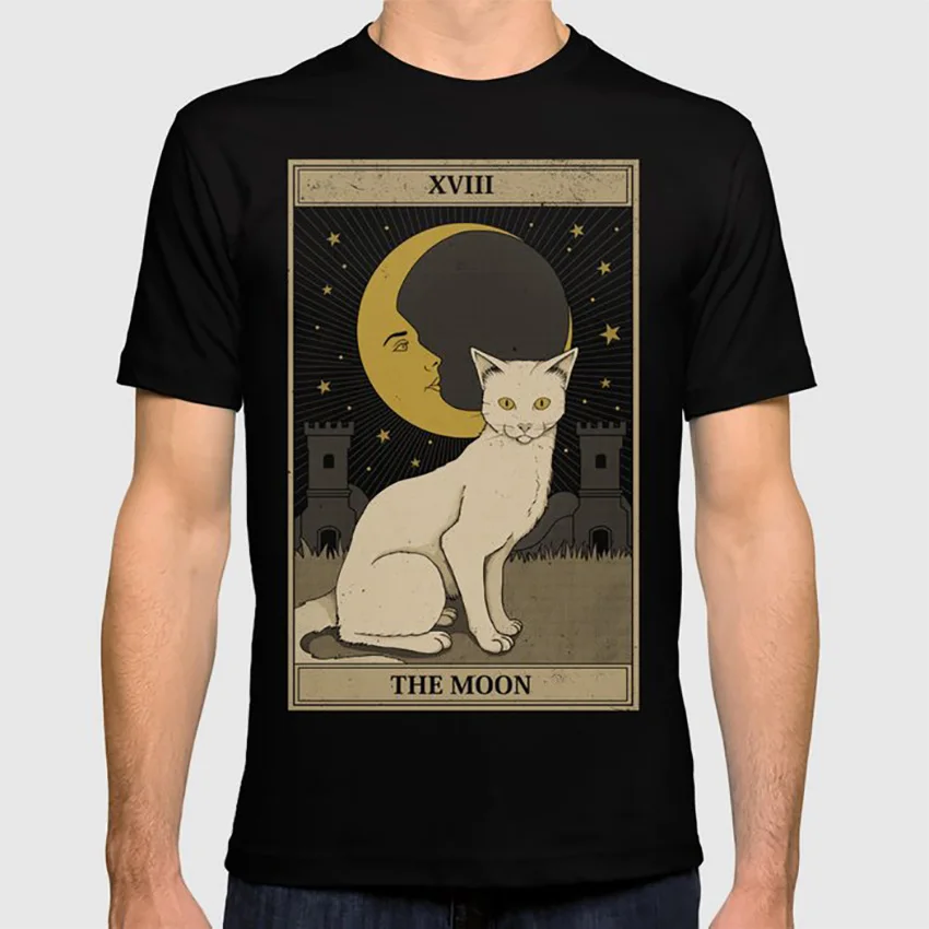The Moon футболка кошки питомец котенок магические карты мистический заклинание