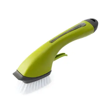 

Refill Liquid Soap Dispensing Dish Brush Pot Pan Wash Scrubber Kitchen Sink Counter Top Floor Tile Grout Deep Cleaning Brush