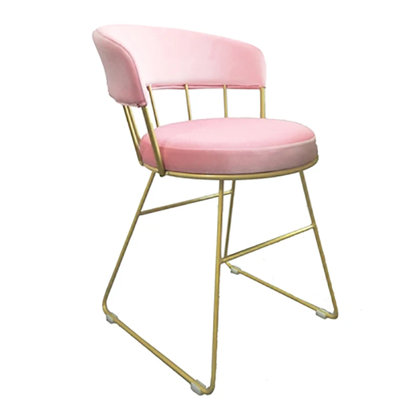 Ленивый скандинавский одиночный Ins Железный диван табуреты современный досуг креативный Релакс балкон гостиная спальня диван стулья украшение дома - Color: B pink H70cm