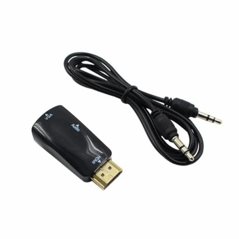 200 шт. адаптер hdmi-vga аудиокабель конвертер мужчин и женщин HD 1080P для ПК ноутбука ТВ коробка Компьютерный дисплей проектор в продаже