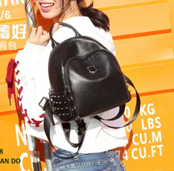 

New Ladies Rivet Punk Style Ladies Shoulder Bag Leather Ladies Bag Double Shoulder Bag