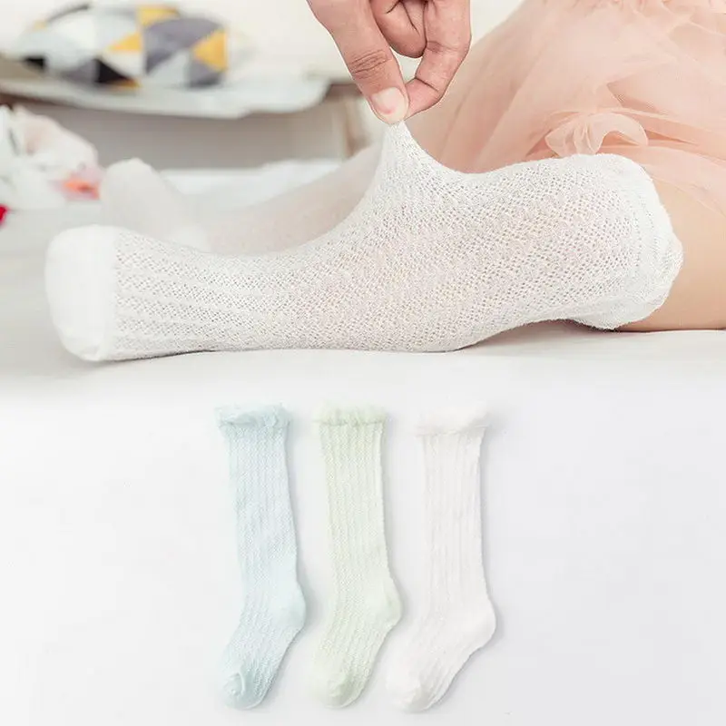 S Boy solid color 3 пары, Детские хлопковые Гольфы с героями мультфильмов для мальчиков и девочек, летние противомоскитные носки, M09 - Цвет: S Boy solid color