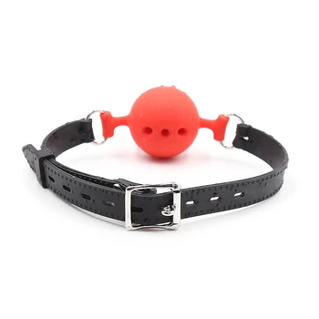 Sex Open Mouth Gag Ball All Silicone Black Strap Bdsm Gag With Open Holes Slave Bondage Restraints Sex Toys For Women Couples 2