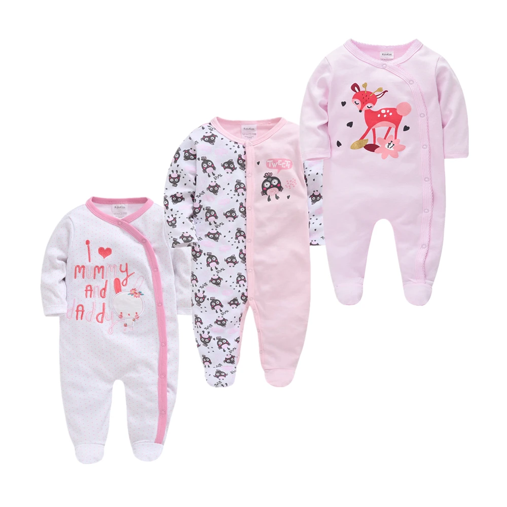 

Pink Girls Pyjamas Rompers Cartoon Roupas Bebe De Infant Baby Clothes Long Sleeve pajamas Toddler Jumpsuits Baby Boy overalls