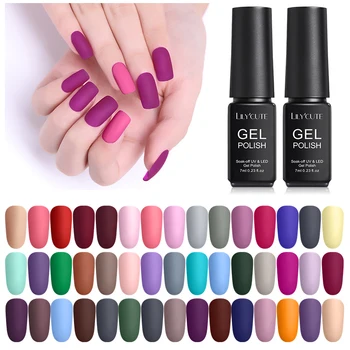 

LILYCUTE Matte Gel Polish Color UV Gel Nail Polish Matte Top Coat Soak Off UV LED Gel Varnish Nail Art Gel varnish Hybrid