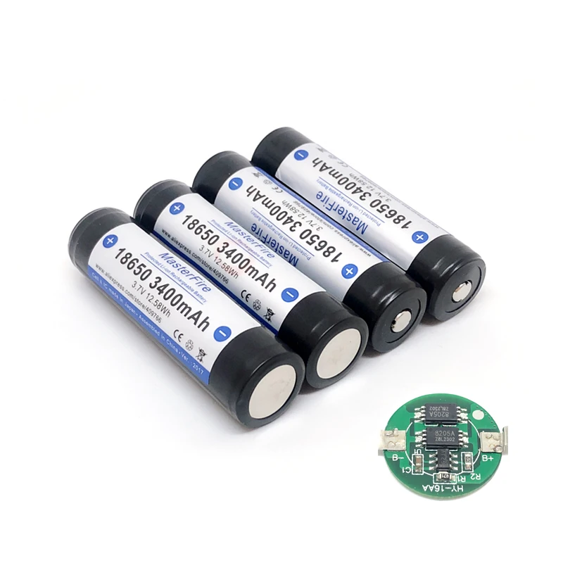 

Wholesale MasterFire Original Protected 3400mah 18650 3.7V 12.58Wh Rechargeable Battery Lithium Batteries with PCB Made in Japan
