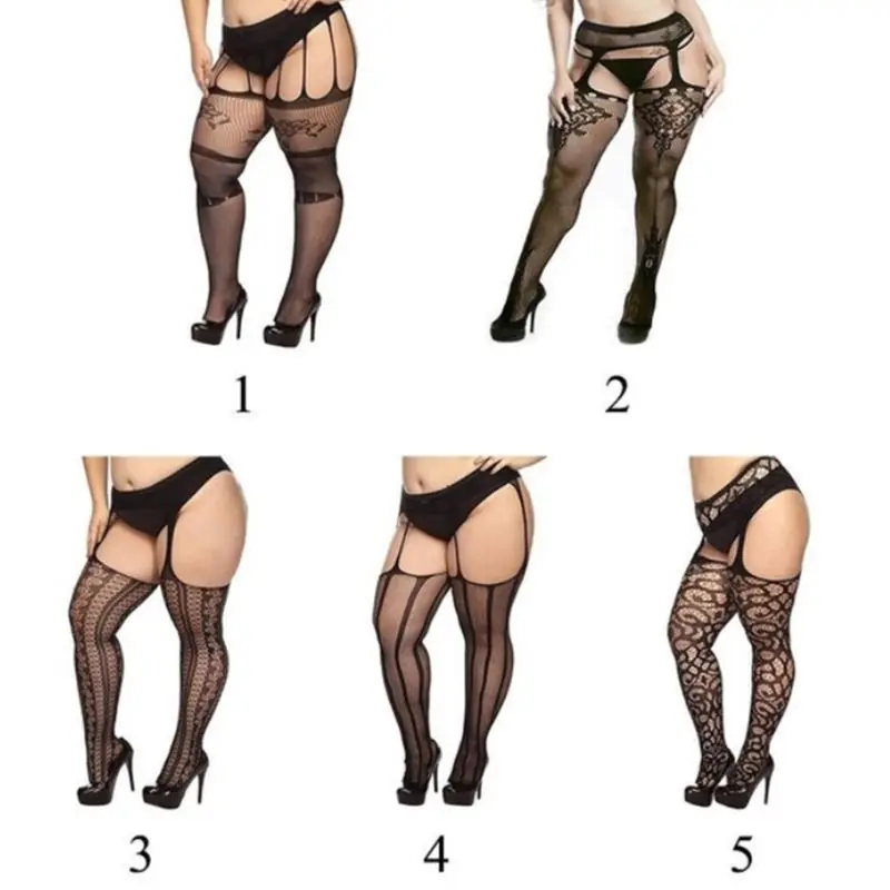 

5 Styles Fashion Women Suspender Pantyhose Tights Plus Size Stockings