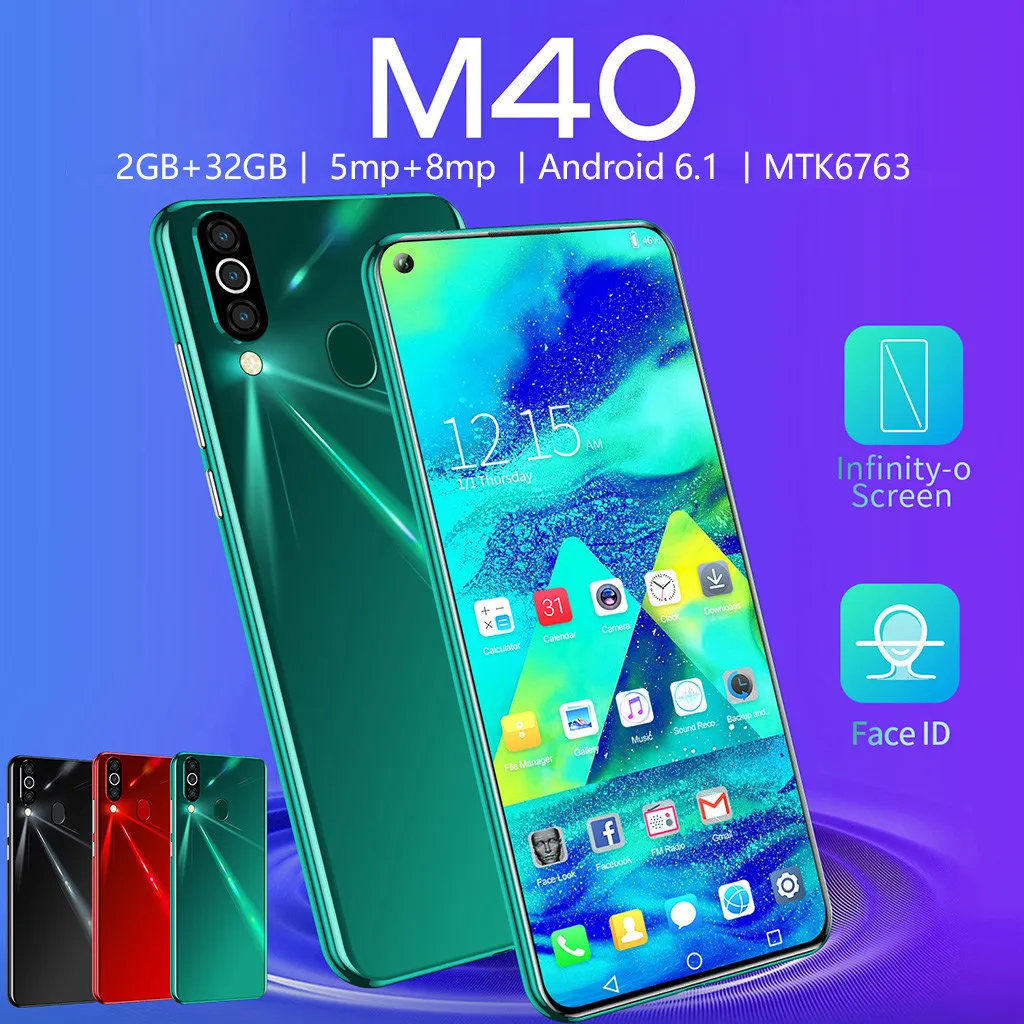 M 40 четырехъядерный 6,6 дюймов HD камера Android 6,1 2G+ 32G gps 3g мобильный телефон для звонков UK профессиональный модный смартфон