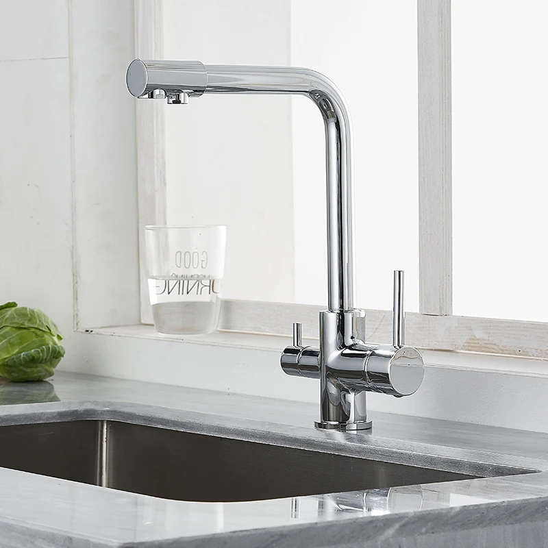 drinking Water Purification Tap Beige&Chrome Kitchen sink Faucet mixer Design 360 Degree Rotation filtered Kitchen Faucet pantry cabinet Kitchen Fixtures