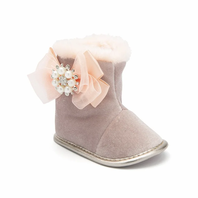 

Baby Girls Shoes Winter Boots Keep Warm Faux Velvet Footwear Infant Toddler Shoes Baby Princess Snow Booties