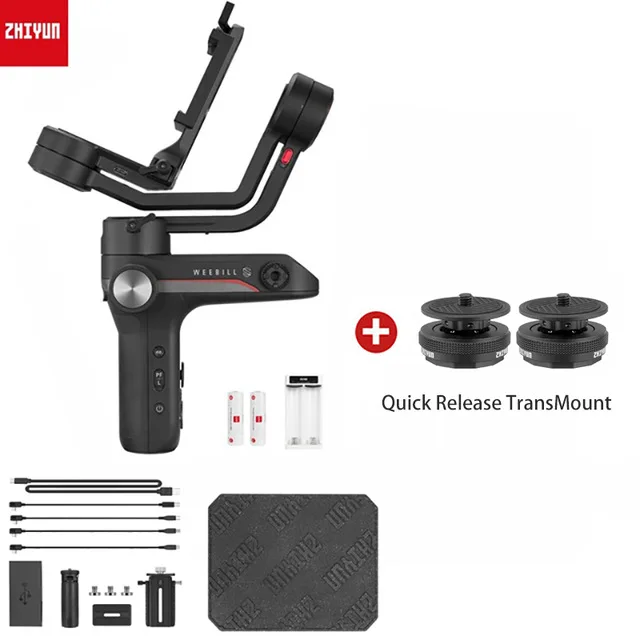 ZHIYUN Weebill S 3-х осевая передача изображения карданный Стабилизатор Для беззеркальных Камера цифровой зеркальной камеры CANON NIKON SONY DSLR Камера - Цвет: add 2 transmount