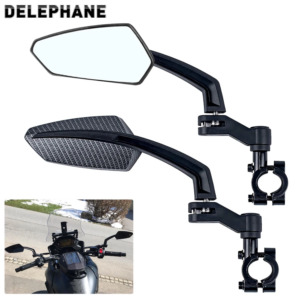 360° Adjustment Heightening Motorcycle Rear View Mirrors Universal 8mm