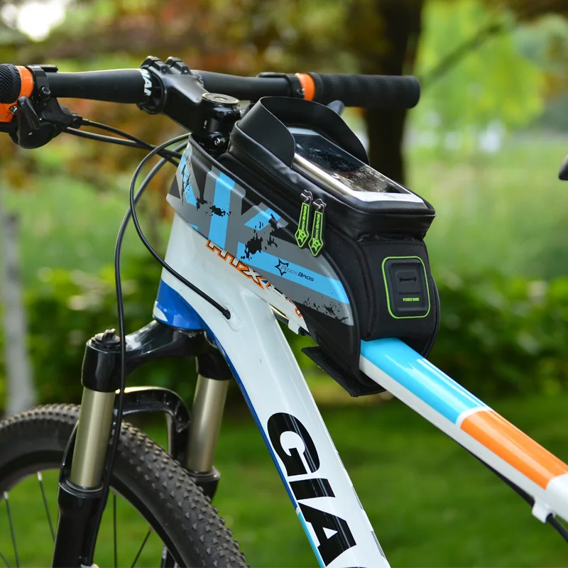 ROCKBROS MTB дорожный велосипед сумки непромокаемые сенсорный экран Велоспорт Топ Передняя труба рамка сумки 5,8/6,0 чехол для телефона Аксессуары для велосипеда