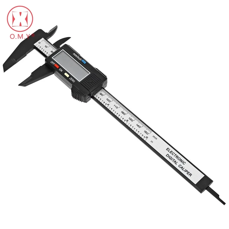 O.M.Y 1pcs Measuring Tool 0-150mm 6 Inch Plastic LCD Electronic Digital Carbon Fiber Vernier Caliper Rule Gauge Micrometer O.M.Y 1pcs Measuring Tool 0-150mm 6 Inch Plastic LCD Electronic Digital Carbon Fiber Vernier Caliper Rule Gauge Micrometer