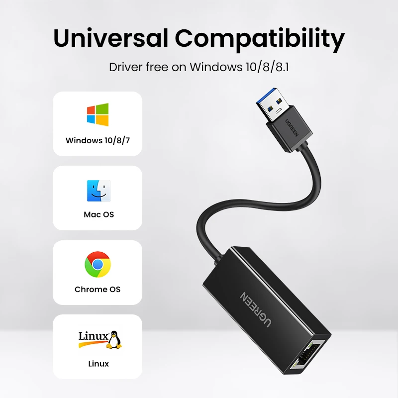 UGREEN USB 3.0 Ethernet Adapter USB 2.0 Network Card To RJ45 Lan.