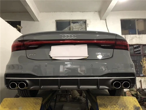 Белый Для Audi A7 Sline S7 бампер ABS черный Задний спойлер диффузор бампер Защита защитная накладка - Цвет: Белый