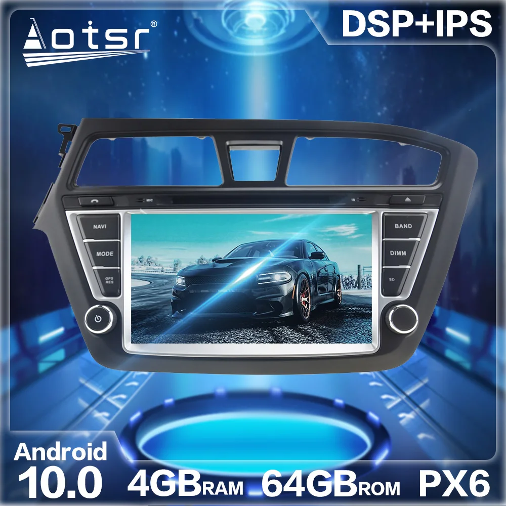 Автомобильный GPS-навигатор Android 10 0 4 Гб + 64 ГБ для Hyundai I20 I-20 2014 радиоплеер
