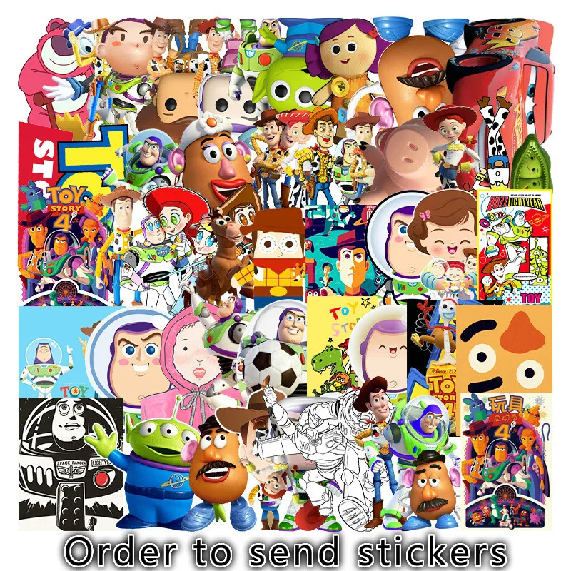 

53pcs Toy Story Cute Cartoon Stickers Laptop Suitcase Suitcase Skateboard Guitar DIY Motorcycle PVC Waterproof Graffiti Stickers