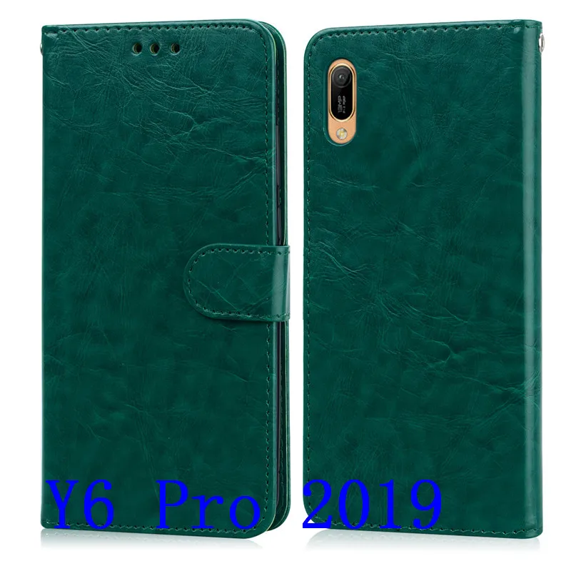 Для huawei Y6 чехол Кожаный чехол-книжка с отделениями для карт чехол для huawei Y6 Prime MRD-LX1 флип чехол для huawei Y6 pro крышка - Цвет: Dark Green